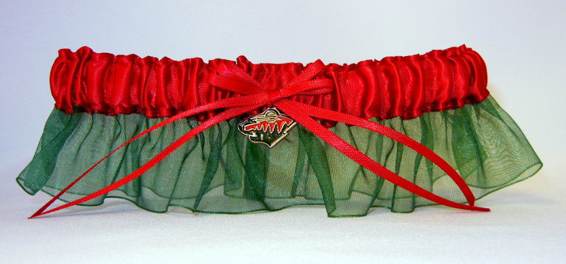 Minnesota Wild Inspired Garter with Licensed Charm